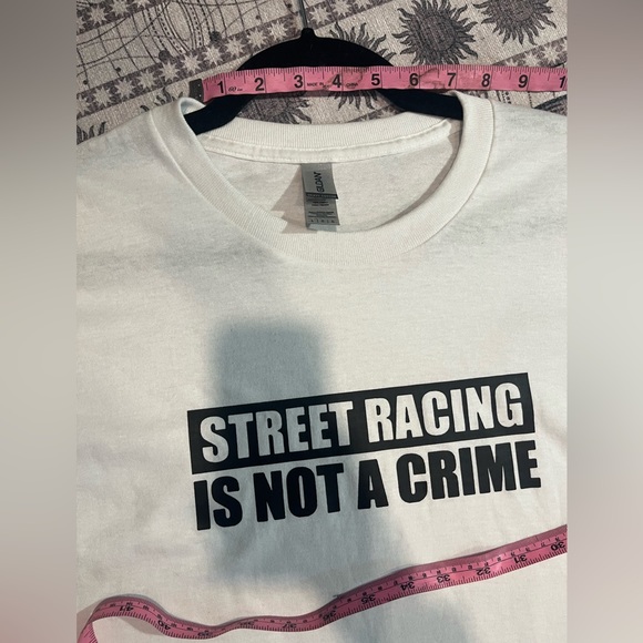 Gildan Custom Pressed “Street Racing is not a Crime” Unisex Size: L TSHIRT/DRESS - Picture 7 of 8